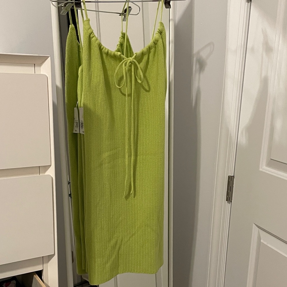 Lime Green Knit Dress XL NWT cotton